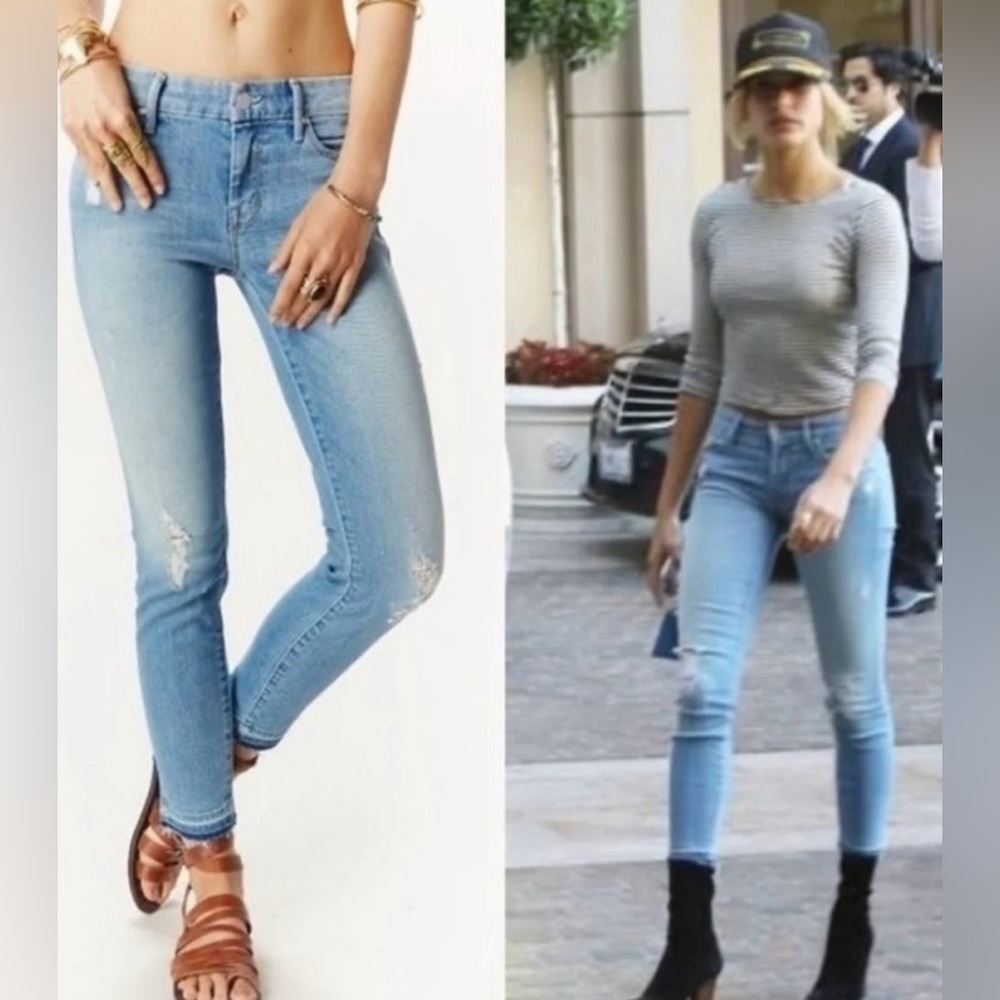 MOTHER Undone Hem Looker Crop Jeans Size 28